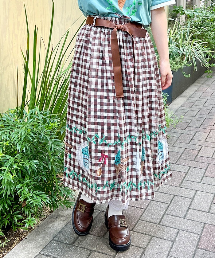 Chocolate Mint Print Skirt