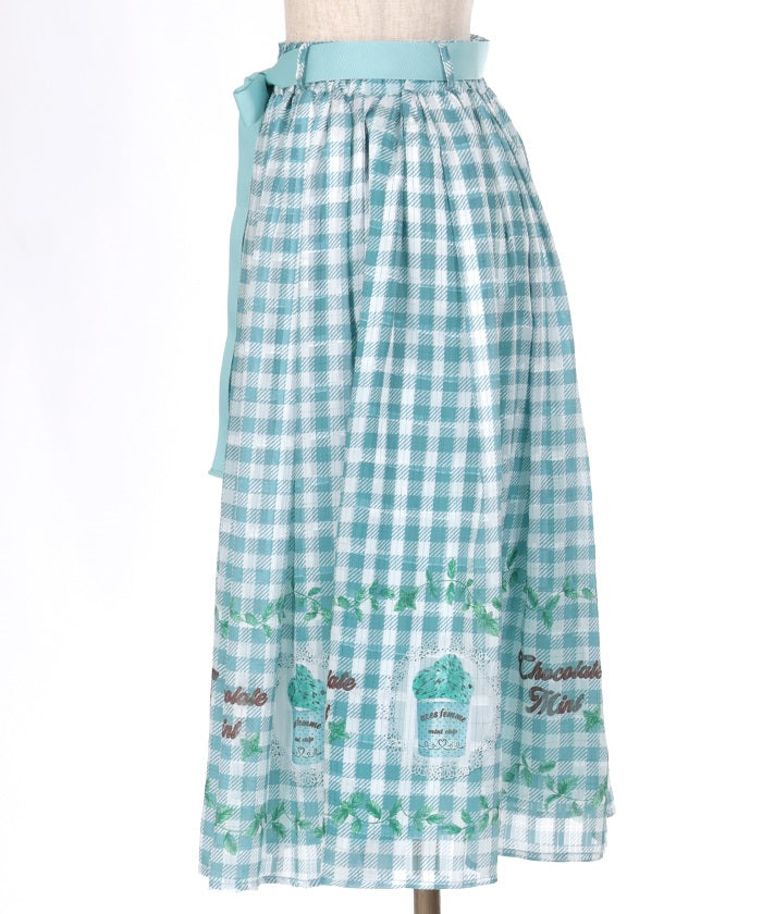 Chocolate Mint Print Skirt