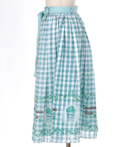 Chocolate Mint Print Skirt