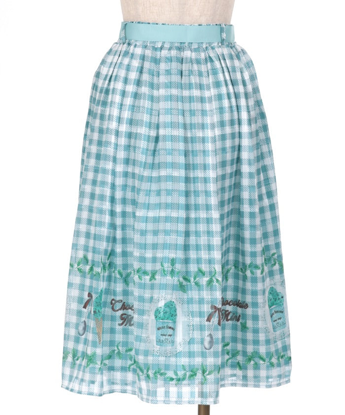 Chocolate Mint Print Skirt