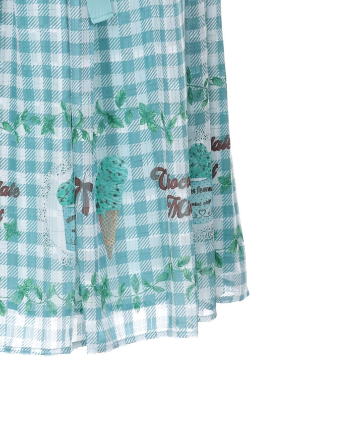 Chocolate Mint Print Skirt