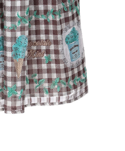 Chocolate Mint Print Skirt