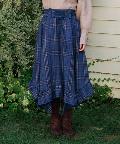 Tartan Plaid Irregular Hem Skirt