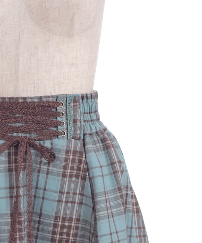 Tartan Plaid Irregular Hem Skirt
