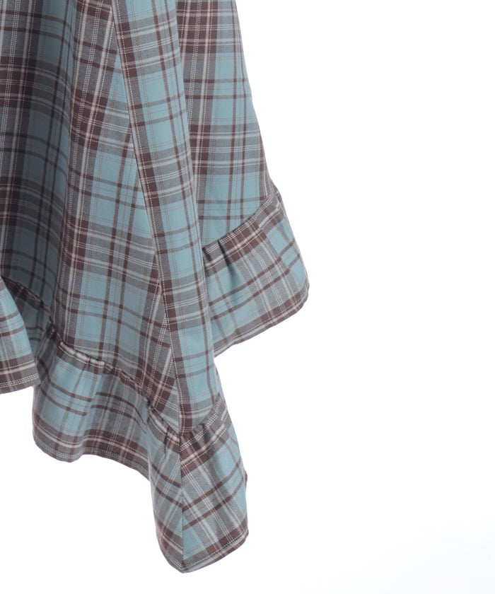 Tartan Plaid Irregular Hem Skirt