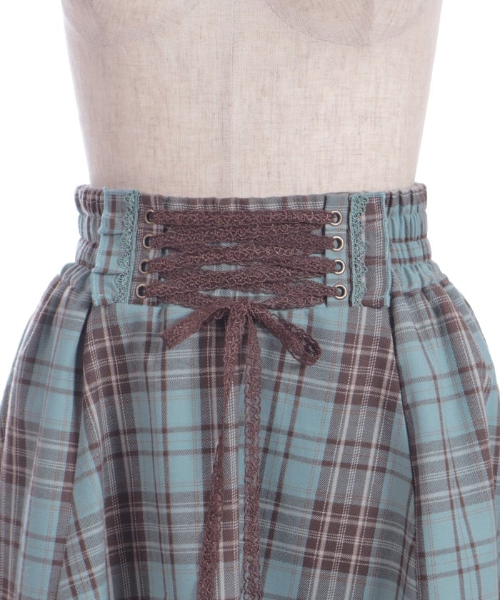 Tartan Plaid Irregular Hem Skirt