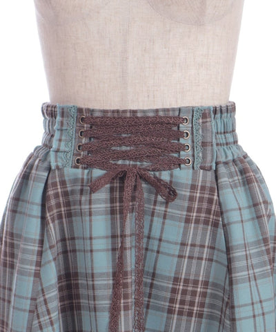 Tartan Plaid Irregular Hem Skirt