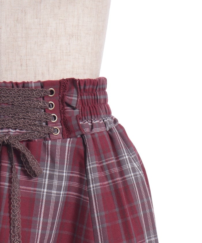 Tartan Plaid Irregular Hem Skirt
