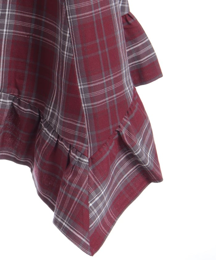 Tartan Plaid Irregular Hem Skirt