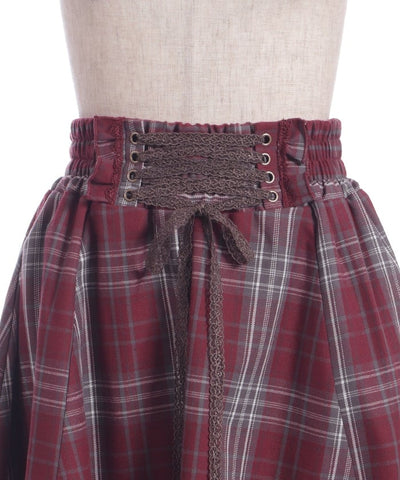 Tartan Plaid Irregular Hem Skirt
