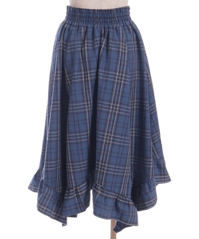 Tartan Plaid Irregular Hem Skirt