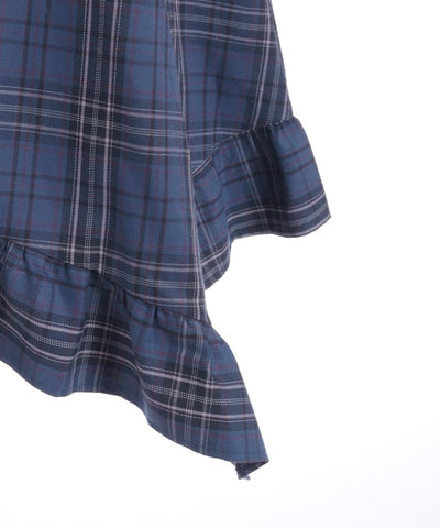 Tartan Plaid Irregular Hem Skirt