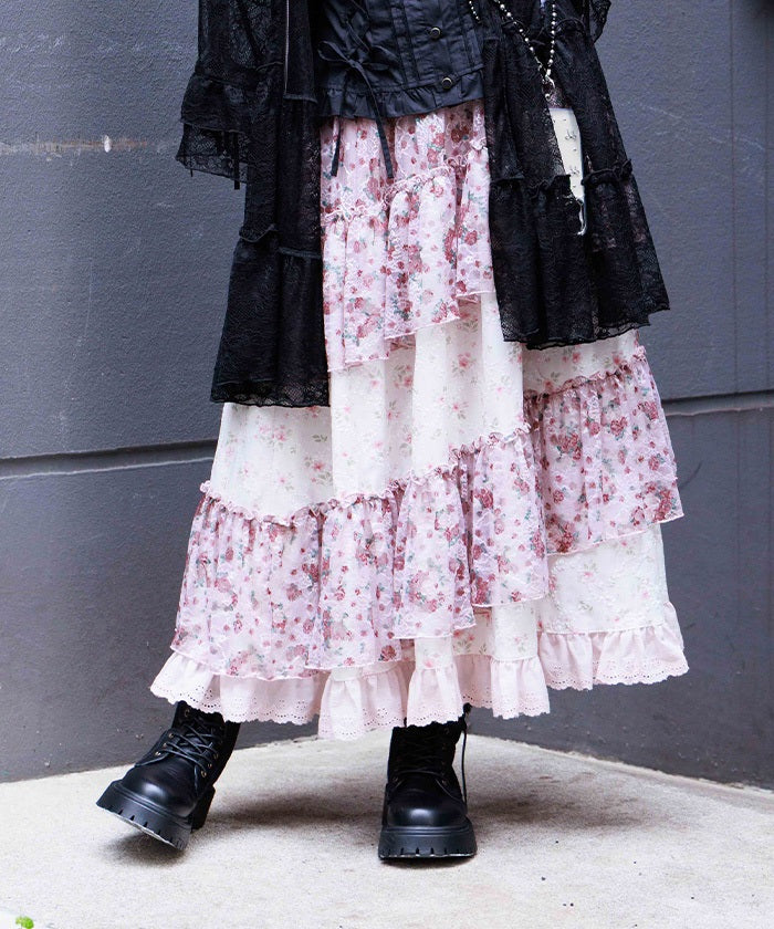 Small Flower & Lace Patchwork Skirt