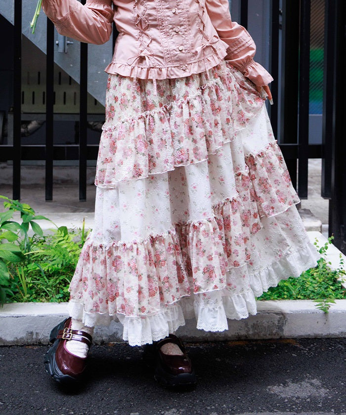 Small Flower & Lace Patchwork Skirt