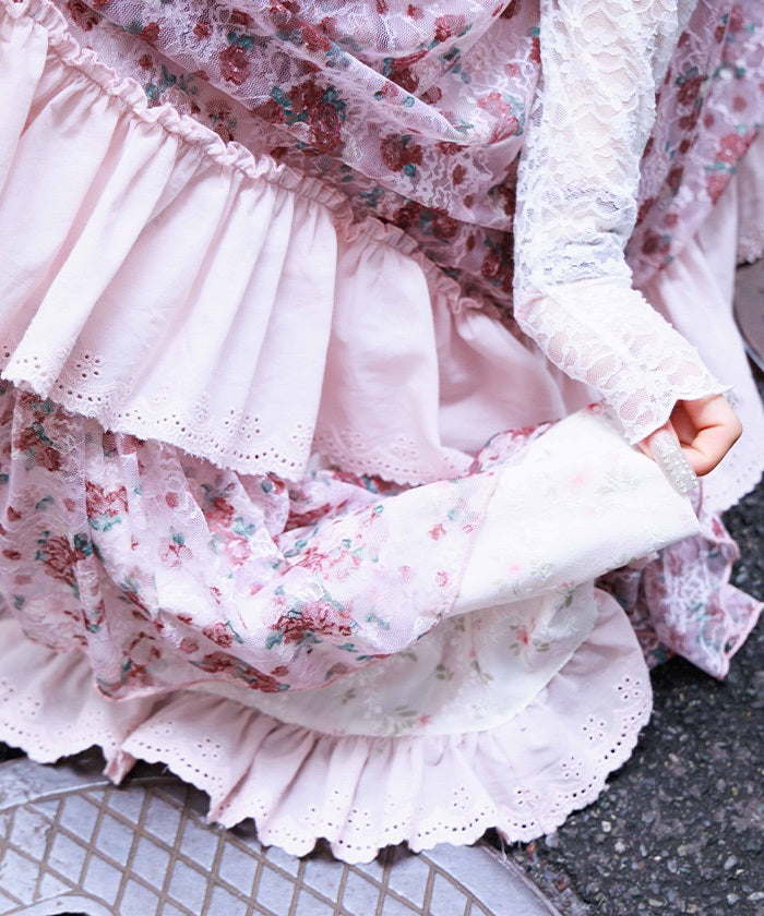 Small Flower & Lace Patchwork Skirt