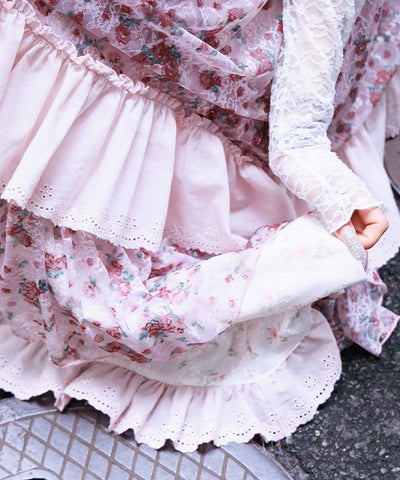 Small Flower & Lace Patchwork Skirt