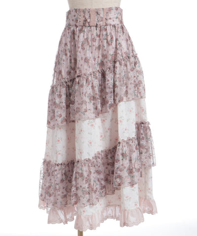 Small Flower & Lace Patchwork Skirt
