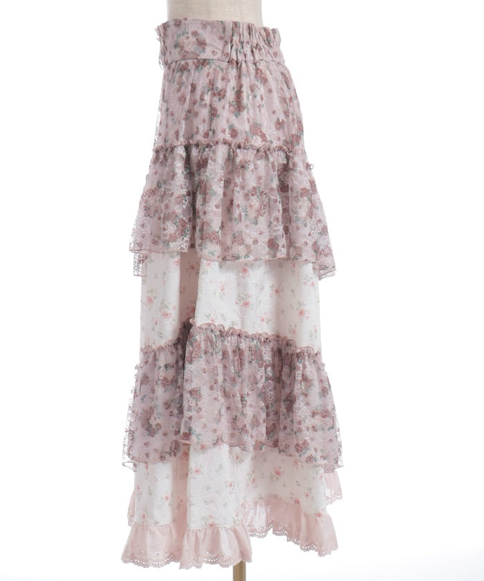 Small Flower & Lace Patchwork Skirt