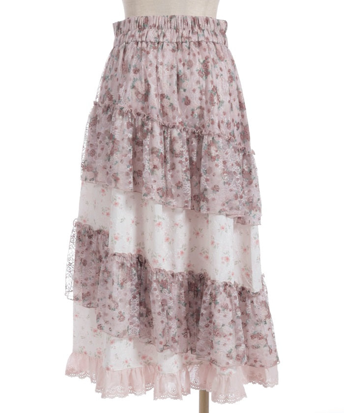 Small Flower & Lace Patchwork Skirt