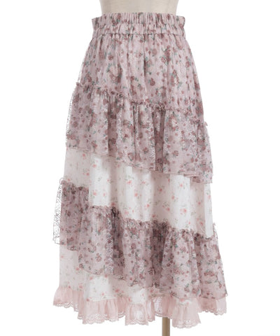 Small Flower & Lace Patchwork Skirt