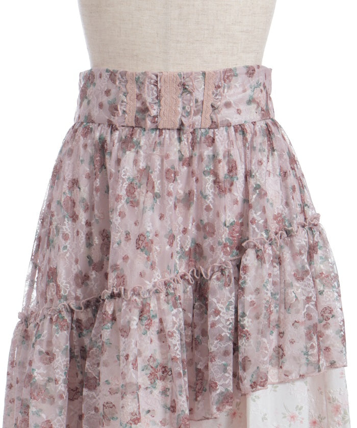 Small Flower & Lace Patchwork Skirt