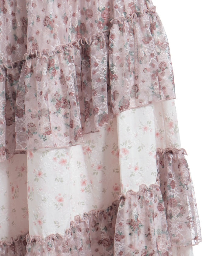 Small Flower & Lace Patchwork Skirt