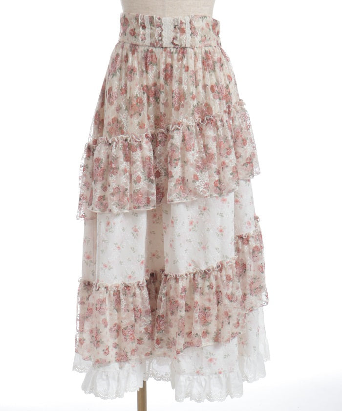 Small Flower & Lace Patchwork Skirt