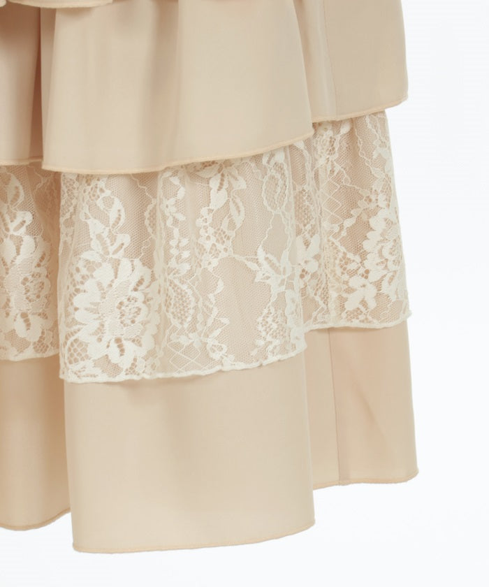 Lace Design Tiered Skirt