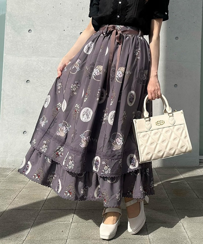 Antique Fruits Pattern Skirt