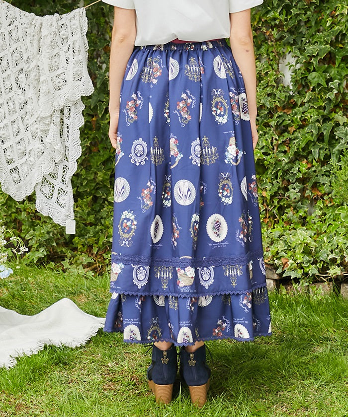 Antique Fruits Pattern Skirt