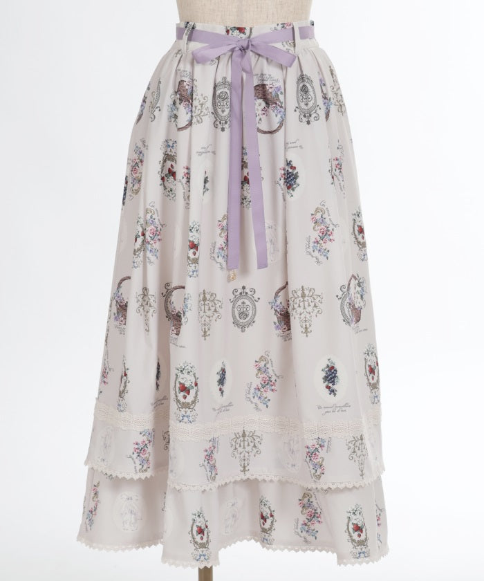 Antique Fruits Pattern Skirt