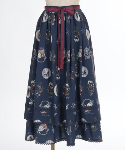 Antique Fruits Pattern Skirt