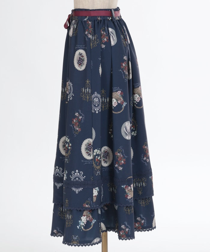 Antique Fruits Pattern Skirt