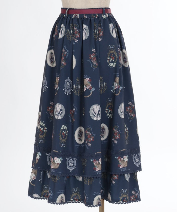 Antique Fruits Pattern Skirt