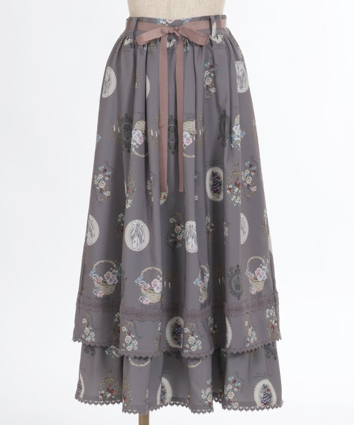 Antique Fruits Pattern Skirt