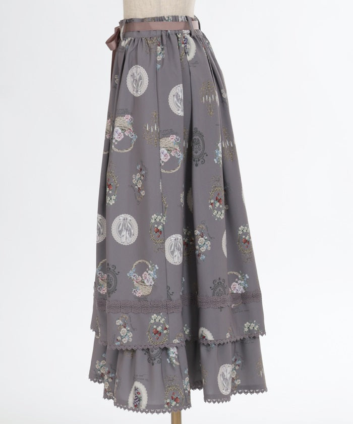 Antique Fruits Pattern Skirt