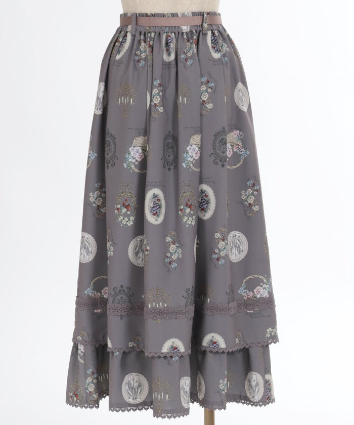 Antique Fruits Pattern Skirt