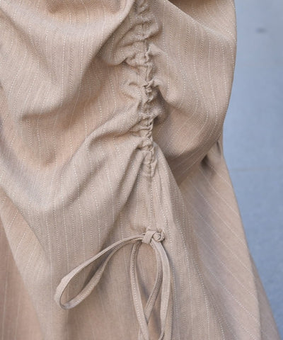 Side Drawstring Skirt with Zipper