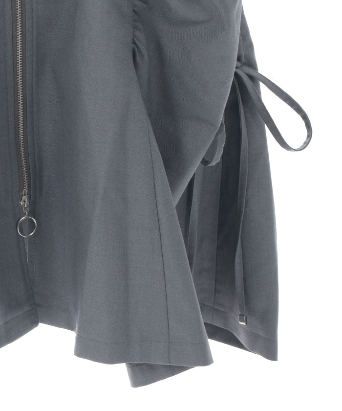 Side Drawstring Skirt with Zipper