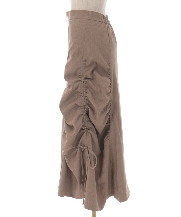 Side Drawstring Skirt with Zipper