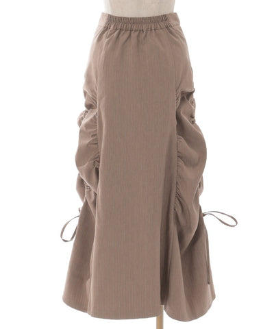 Side Drawstring Skirt with Zipper