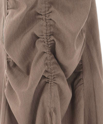 Side Drawstring Skirt with Zipper