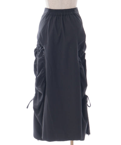 Side Drawstring Skirt with Zipper