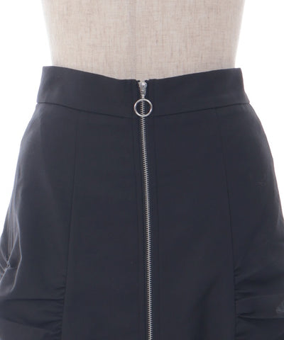 Side Drawstring Skirt with Zipper