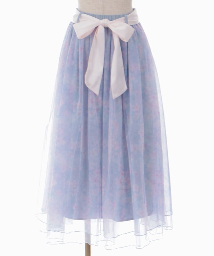 Snow Sakura Pattern Skirt