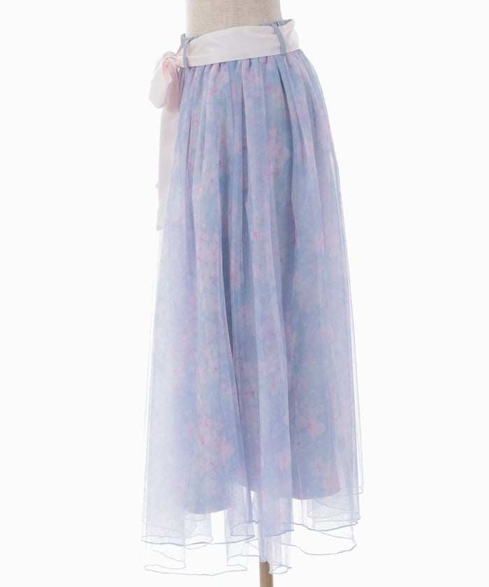 Snow Sakura Pattern Skirt