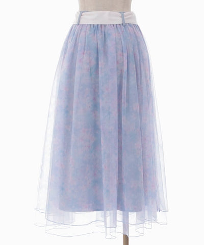 Snow Sakura Pattern Skirt