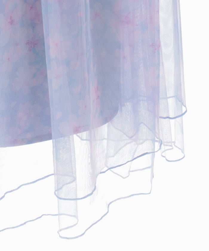 Snow Sakura Pattern Skirt