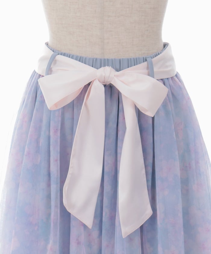 Snow Sakura Pattern Skirt