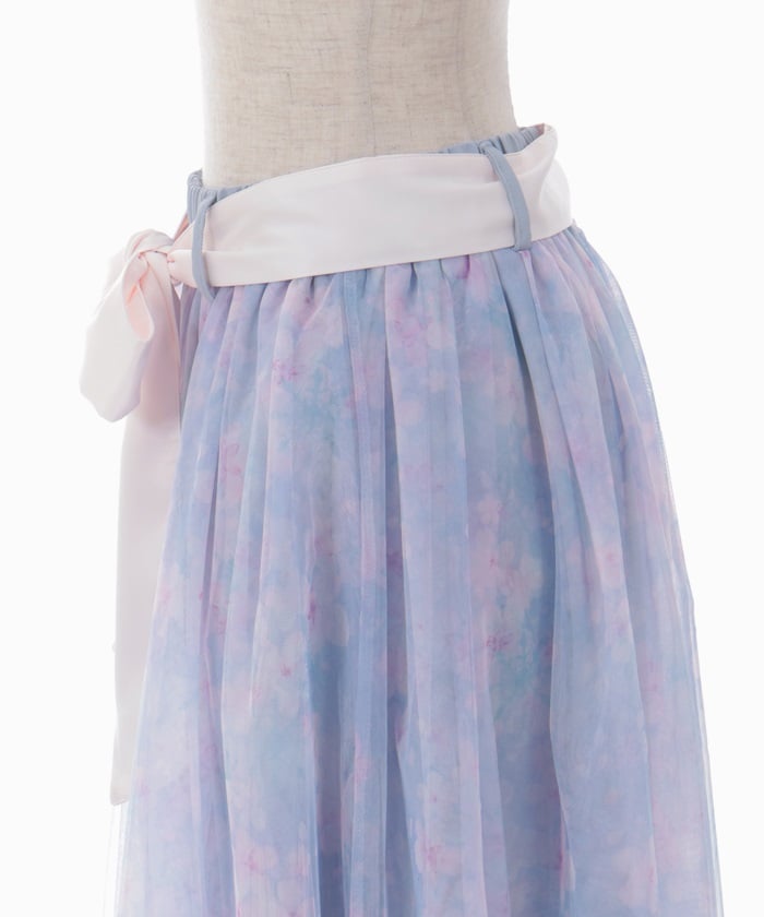 Snow Sakura Pattern Skirt